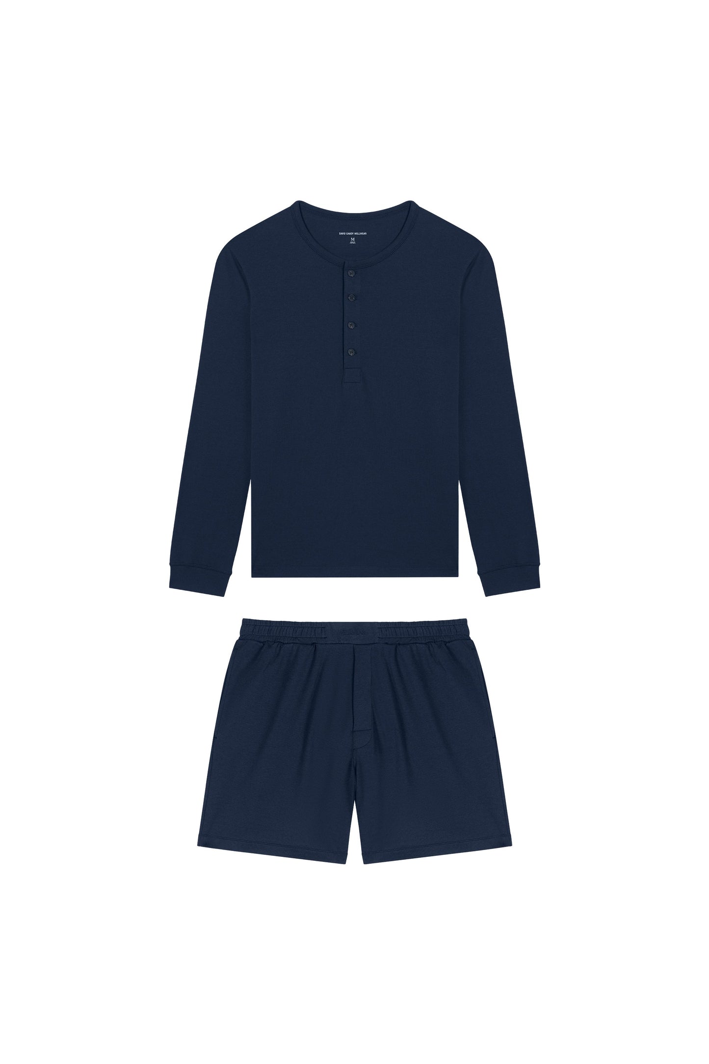 Premium Pyjama Long Sleeve Henley Short Set