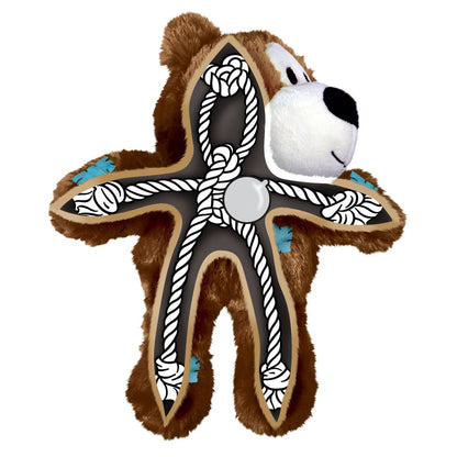 Kong Wild Knots Urso França — Brinquedo de Pelúcia com Corda para Cães de Mordida Leve a Moderada
